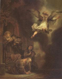 REMBRANDT Harmenszoon van Rijn The Archangel Leaving the Family of Tobias (mk05) China oil painting art